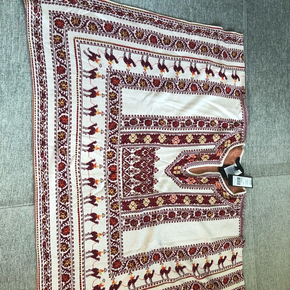 New NWT BCBGMAXAZRIA taupe poncho camels XXS $348 - Picture 3 of 6